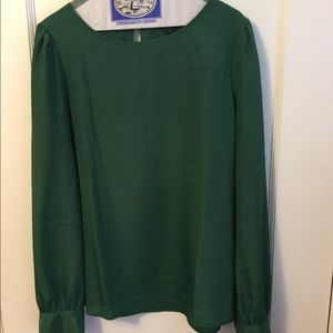 JCrew factory green long sleeve blouse